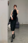 marc le bihan turtleneck dress 21961 E23 black